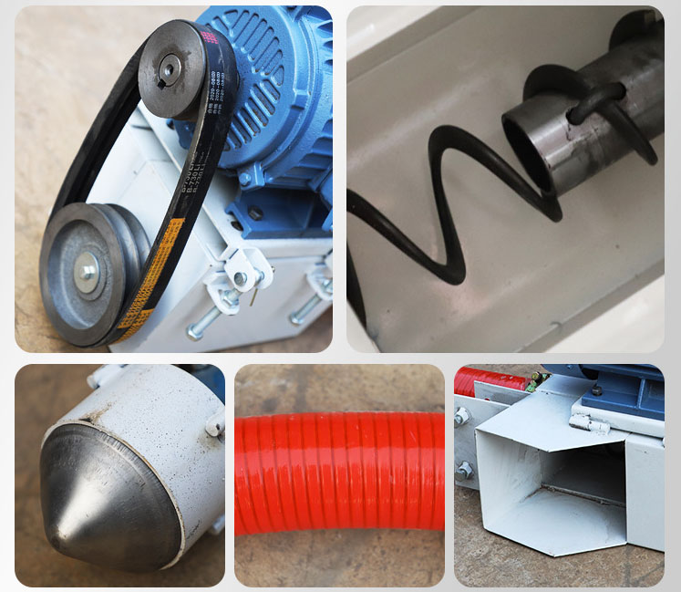 吸沙机器驱动装置由：螺旋，进料口，减速带等